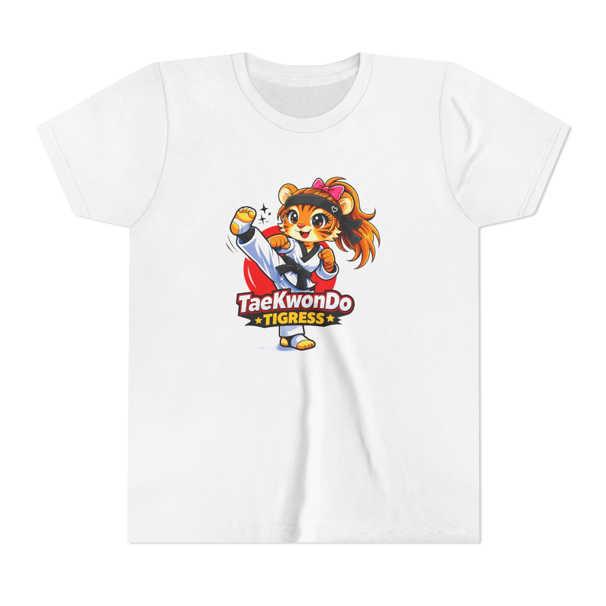 Youth Taekwondo Tigress T-Shirt — Cute Martial Arts Tee for Girls