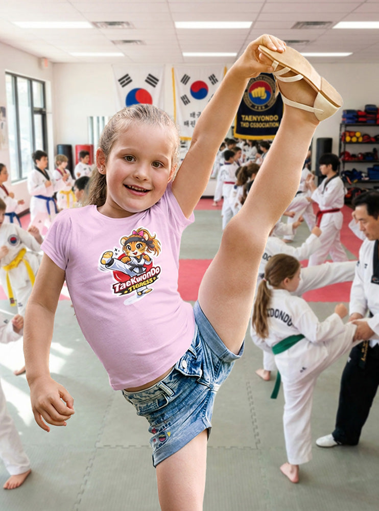Youth Taekwondo Tigress T-Shirt — Cute Martial Arts Tee for Girls