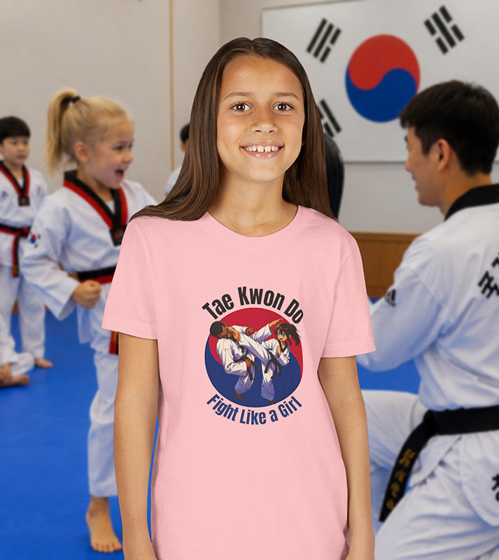 “Fight Like a Girl” Youth Tae Kwon Do T‑Shirt