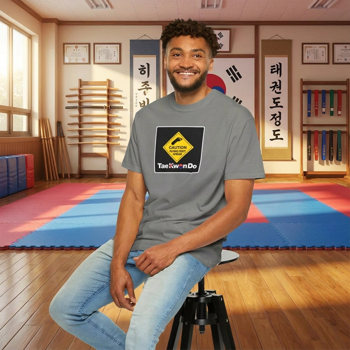Caution Flying Feet TaeKwonDo Tee